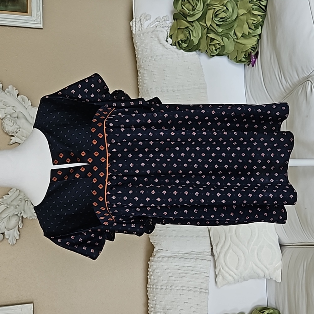 Silky Navy Blouse Loft Size L